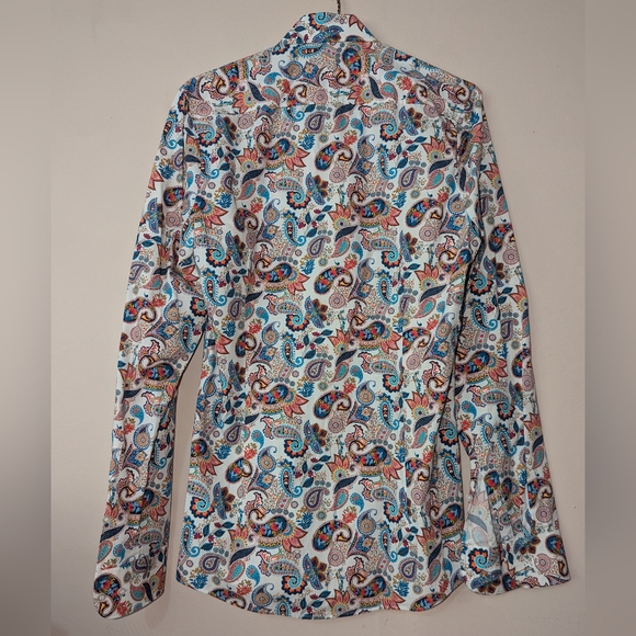 Olymp Level 5 Body Fit Paisley Dress Shirt 100% Cotton 14.5/37 EUC! - Picture 7 of 16
